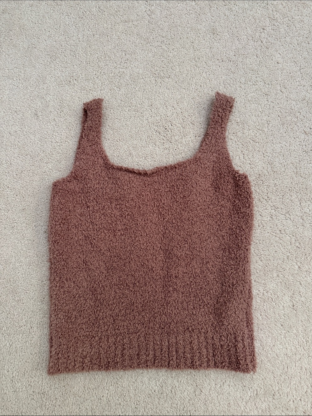 Skims Cozy Knit Tank Top - Mauve Brown